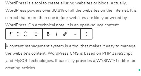 WordPress Blogging:short paragraph